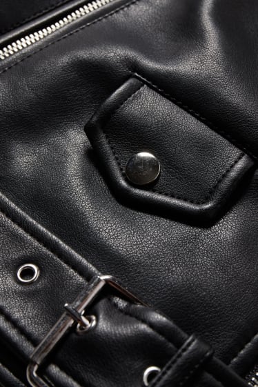 Women - CLOCKHOUSE - biker jacket - faux leather - black