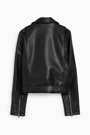 Women - CLOCKHOUSE - biker jacket - faux leather - black