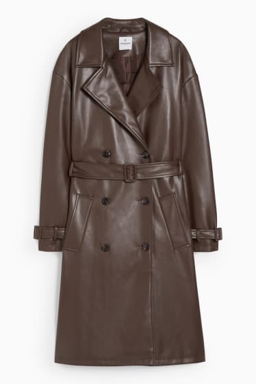 Donna - CLOCKHOUSE - trench - similpelle - marrone scuro