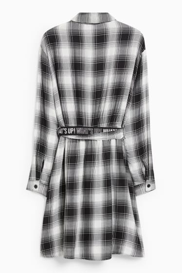 Kinder Mädchen - Fit & Flare Kleid - kariert - schwarz / weiß