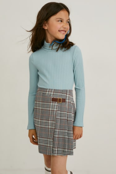 Enfants filles - Lot de 3 - haut à col roulé - côtelé - blanc crème