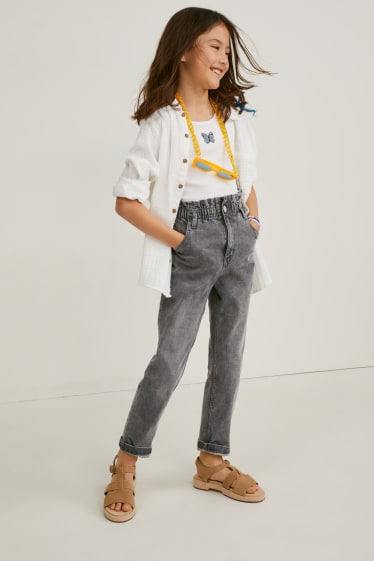 Copii - Fete - Relaxed jeans - denim-gri