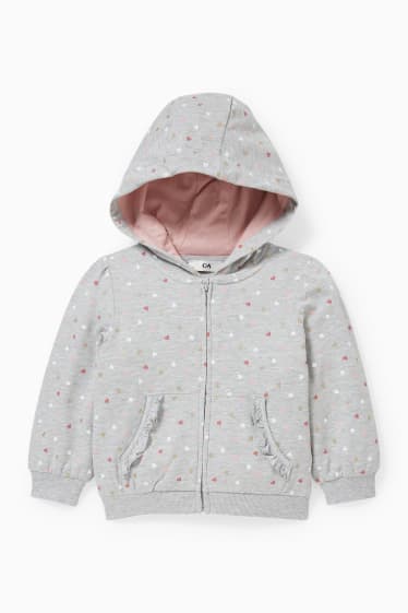 Children - Zip-through sweatshirt with hood - gray-melange
