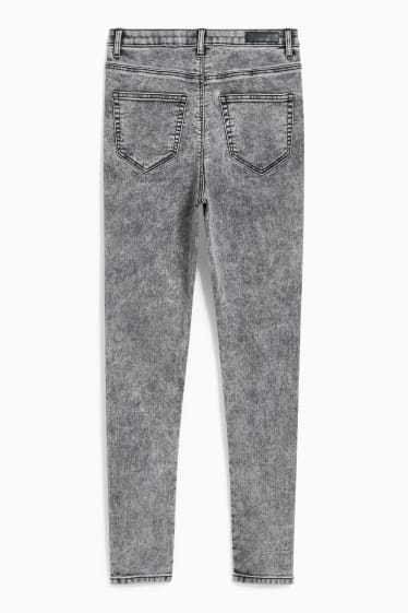 Jóvenes - CLOCKHOUSE - super skinny jeans - high waist - vaqueros - gris