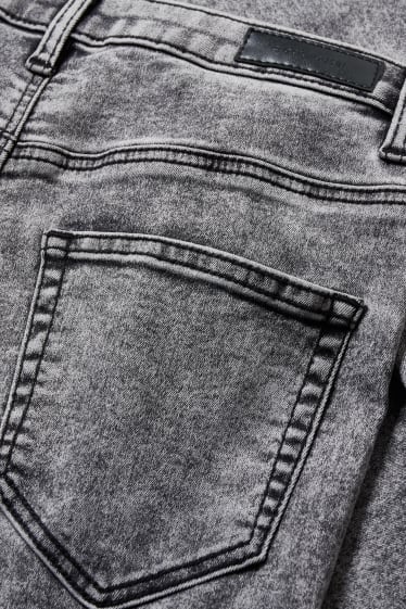Nastolatki - CLOCKHOUSE - super skinny jeans - wysoki stan - dżins-szary