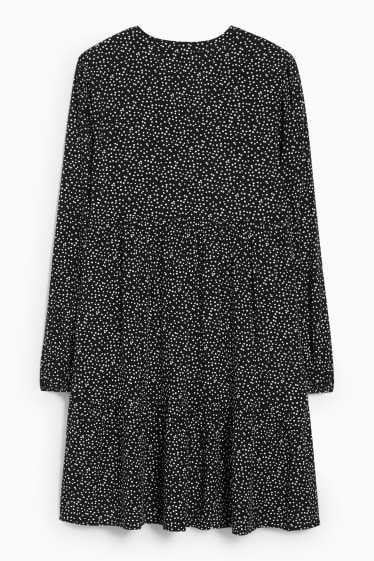 Damen - Kleid - gepunktet - schwarz