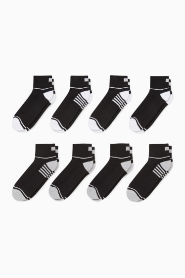 Dames - Set van 8 paar - korte sportsokken - LYCRA® - zwart