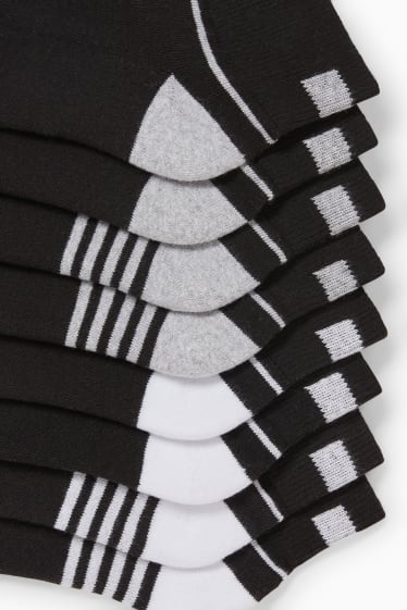 Dames - Set van 8 paar - korte sportsokken - LYCRA® - zwart