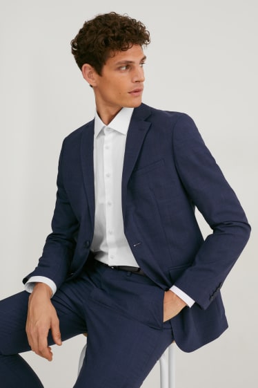 Heren - Colbert van scheerwol uit het combi-systeem - slim fit - donkerblauw