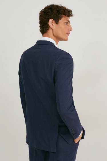 Pánské - Oblekové sako ze střižní vlny - slim fit - tmavomodrá