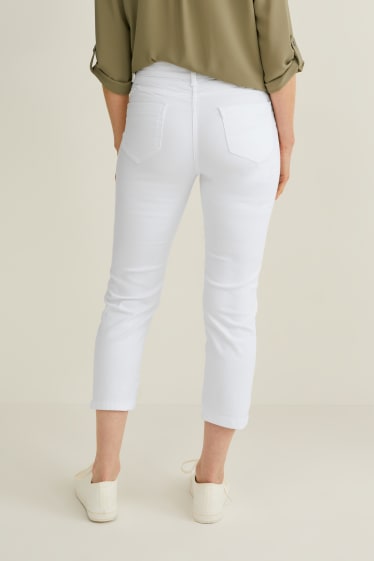 Femei - Pantaloni - talie medie - slim fit - alb