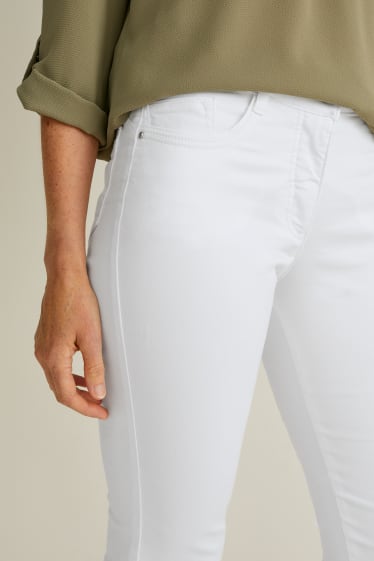 Femei - Pantaloni - talie medie - slim fit - alb