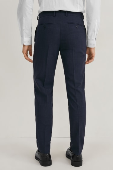 Heren - Broek van scheerwol uit het combi-systeem - slim fit - donkerblauw