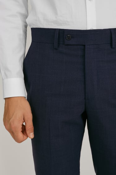 Hommes - Pantalon de costume en laine vierge - slim fit - bleu foncé
