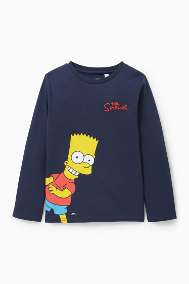 Copii - Familia Simpson - tricou cu mânecă lungă - albastru închis