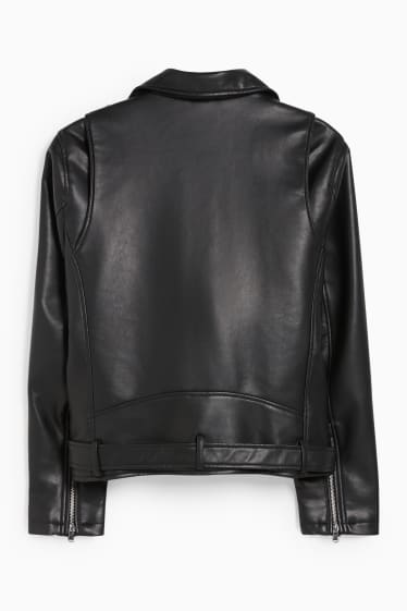 Femei - CLOCKHOUSE - jachetă de motociclist - imitație de piele - negru
