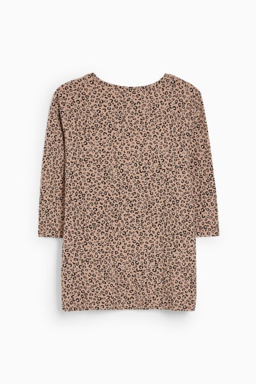 Women - CLOCKHOUSE - long sleeve top - patterned - light brown