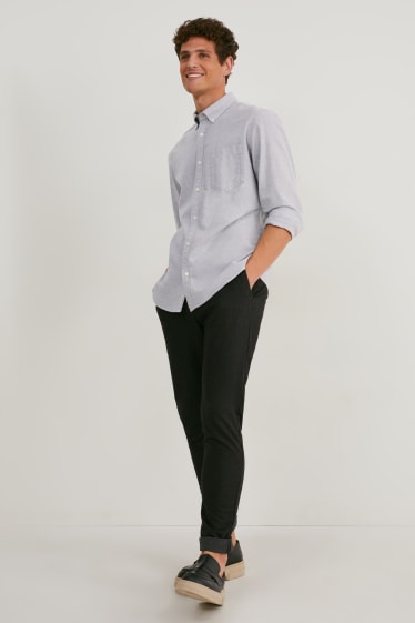 Uomo - Camicia Oxford - regular fit - button down - grigio melange
