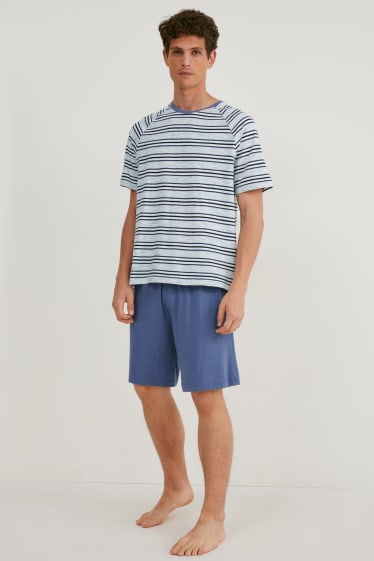 Men - Shorty pyjamas - blue-melange