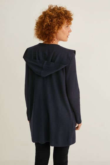 Dames - Vest met capuchon - donkerblauw
