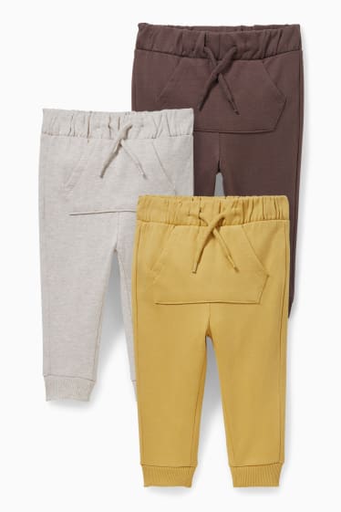 Neonati - Confezione da 3 - pantaloni sportivi per neonati - marrone scuro