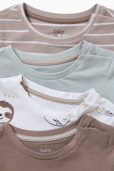 Babys - Set van 4 - babylongsleeve - bruin