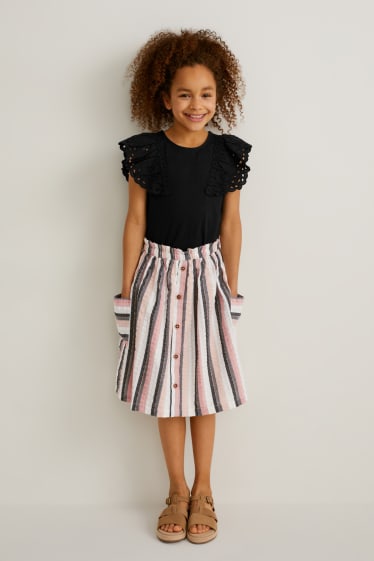 Children - Skirt - striped - cremewhite