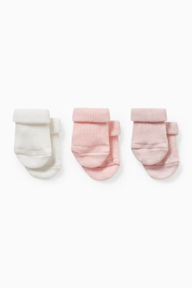 Neonati - Confezione da 3 - calzini neonati - rosa pallido