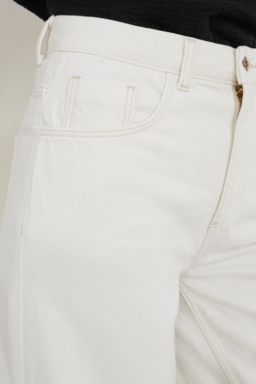 Dámské - Wide leg jeans - high waist - krémově bílá