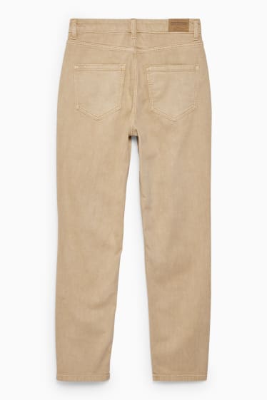 Donna - Tapered jeans - vita alta - beige