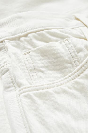 Donna - Jeans a gamba ampia - vita alta - bianco crema
