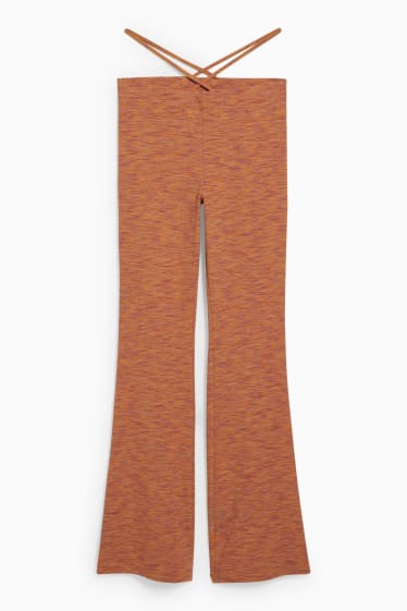 Dámské - CLOCKHOUSE - žerzejové kalhoty - comfort fit - oranžová