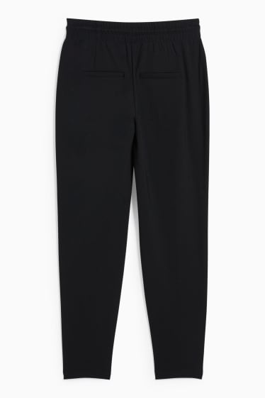 Dames - Jersey broek - tapered fit - zwart