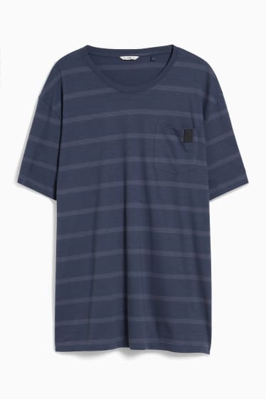 Herren - T-Shirt - gestreift - dunkelblau