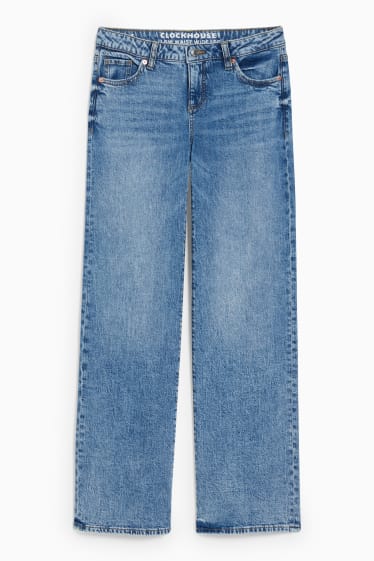 Femmes - CLOCKHOUSE - jean à jambe évasée - low waist - jean bleu