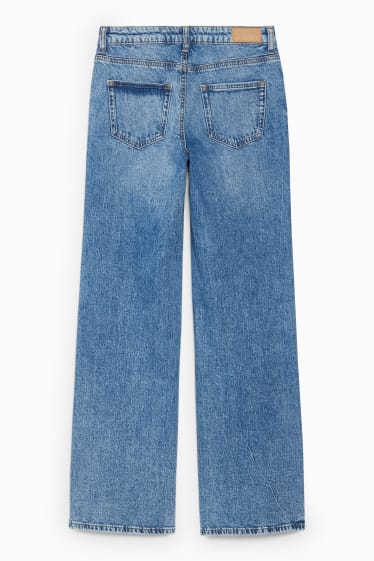Femmes - CLOCKHOUSE - jean à jambe évasée - low waist - jean bleu