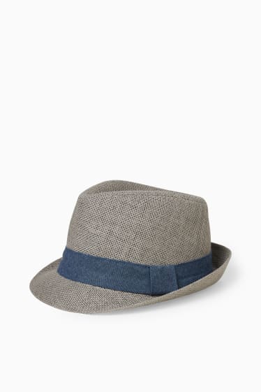 Men - Straw hat - gray