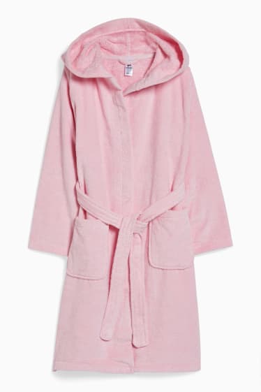 Children - Terry cloth bathrobe with hood - rose