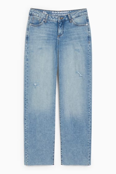 Dámské - CLOCKHOUSE - straight jeans - low waist - džíny - světle modré