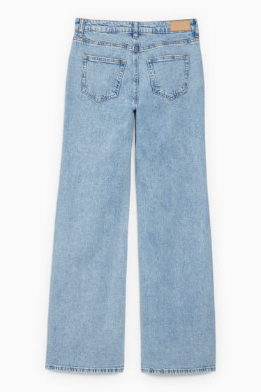 Femmes - CLOCKHOUSE - jean à jambe évasée - low waist - jean bleu clair