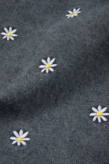 Ados & jeunes adultes - CLOCKHOUSE - cabas en jean - à fleurs - gris anthracite