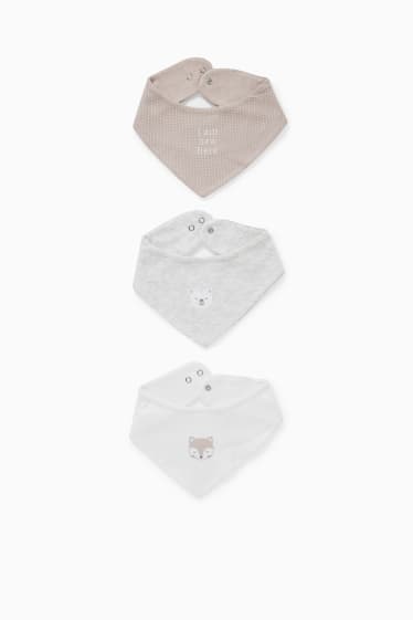 Babies - Multipack of 3 - baby triangular scarf - light gray-melange