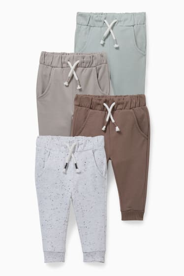 Neonati - Confezione da 4 - pantaloni sportivi neonati - grigio / verde menta