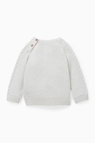 Babys - Baby-Pullover - Zopfmuster - cremeweiß