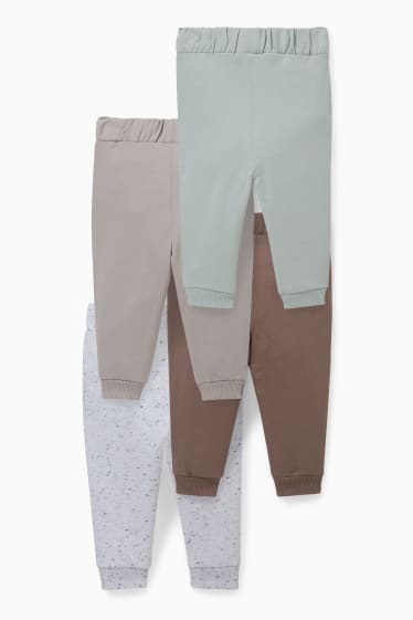 Neonati - Confezione da 4 - pantaloni sportivi neonati - grigio / verde menta