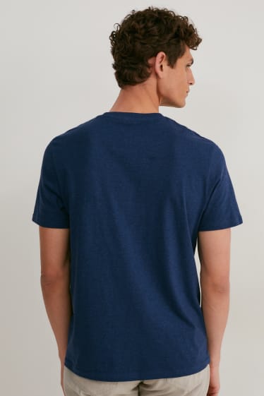 Men - T-shirt - dark blue-melange