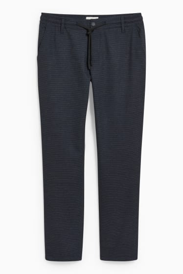 Hommes - Pantalon - jambes fuselées - à carreaux - bleu foncé