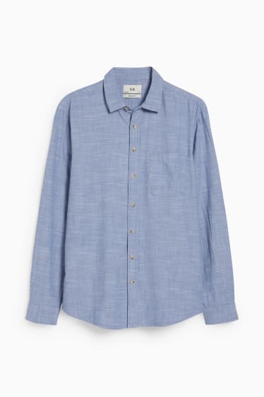Hommes - Chemise - regular fit - col kent - bleu clair