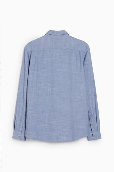 Hommes - Chemise - regular fit - col kent - bleu clair