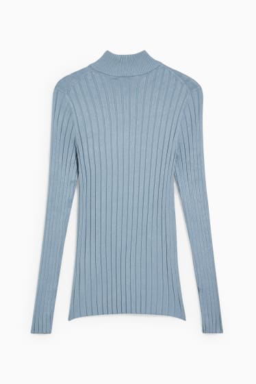 Women - Fine knit jumper - petrol